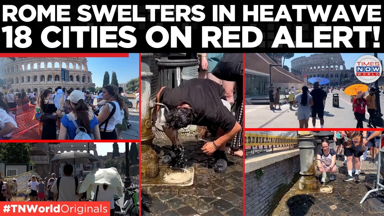 ROME HEATWAVE: 'It's Burning' as Tourists Battle Extreme Heat Near the Colosseum Amid Red Alert