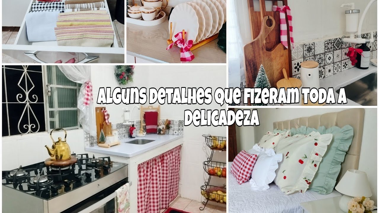 DECORAÇÃO DE NATAL NA COZINHA FINALIZADA/COSTUREI A CORTINA E SOBROU PANO OLHA ISSO /NETINHO DORMIU 