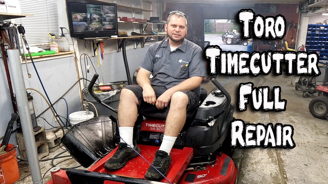 How To Repair Toro Timecutter SS5000 Zero Turn Mower In Bad Shape - Choke Cable, Spindle and Belt