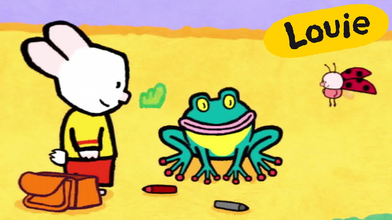 Cartoon for kids - Louie draw me a Frog HD | Learn to draw