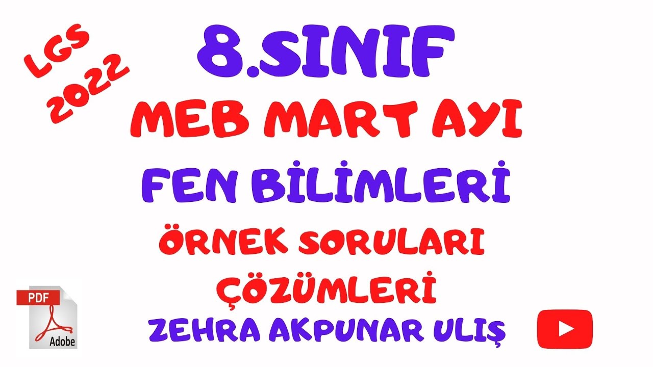 MEB MART Ayı Fen Bilimleri Örnek Sorular Çözümü/ LGS 2022