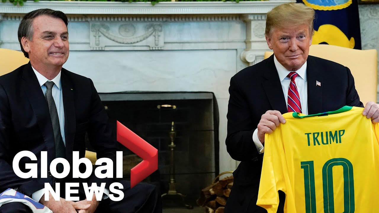 Trump, Bolsonaro exchange national soccer team jerseys