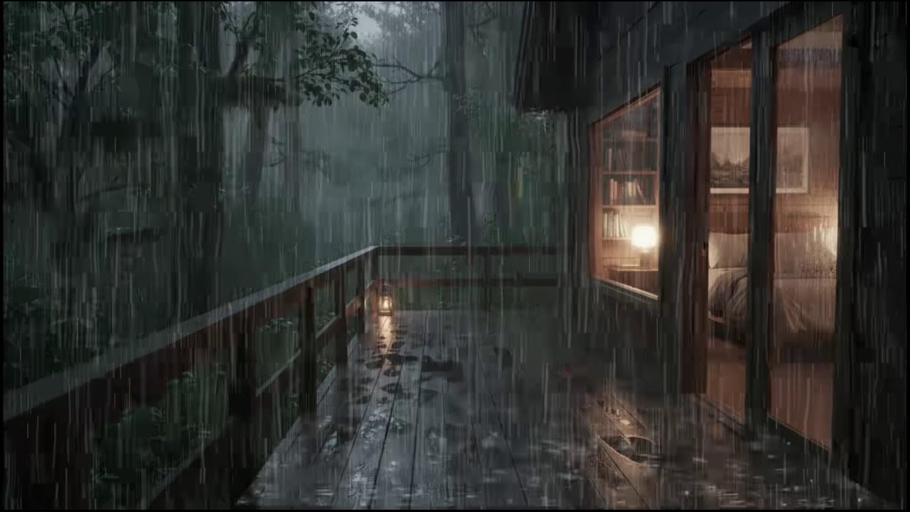 Soothing Rain Atmosphere in a Cozy Forest Cabin 🌧 Gentle Rain for Deep, Restful Sleep