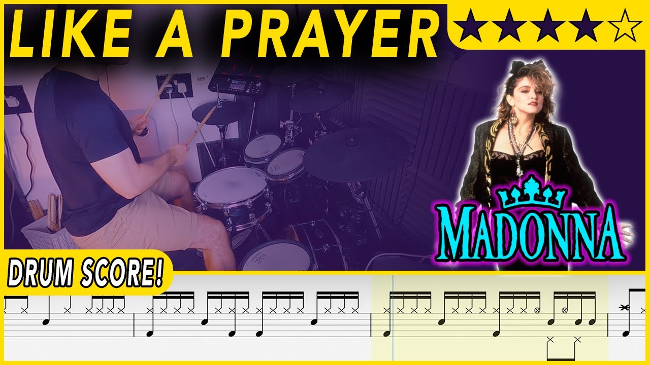 Like a Prayer - Madonna | DRUM SCORE Sheet Music | #533 DRUMSCRIBE