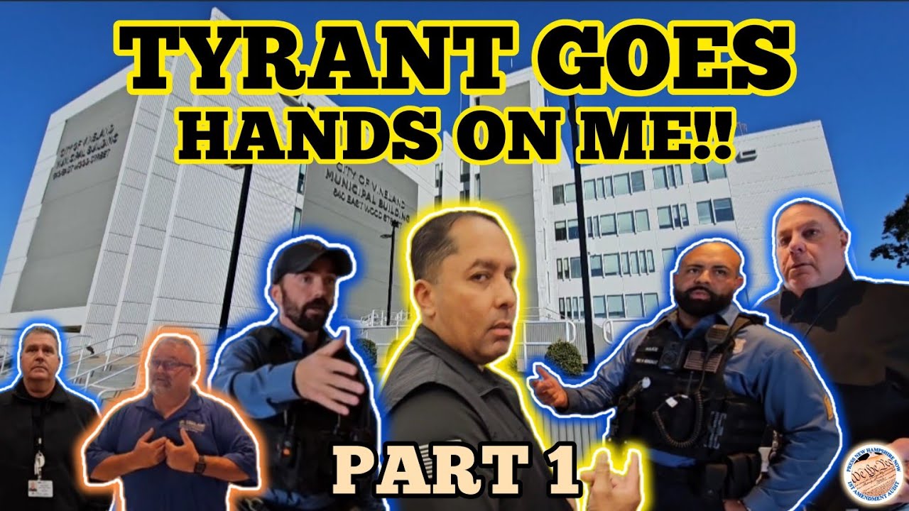 TYRANT SECURITY GUARD GOES *HANDS ON* *CHARGES FILED* W/COURT FIRST AMENDMENT VINELAND, NJ PART (1)