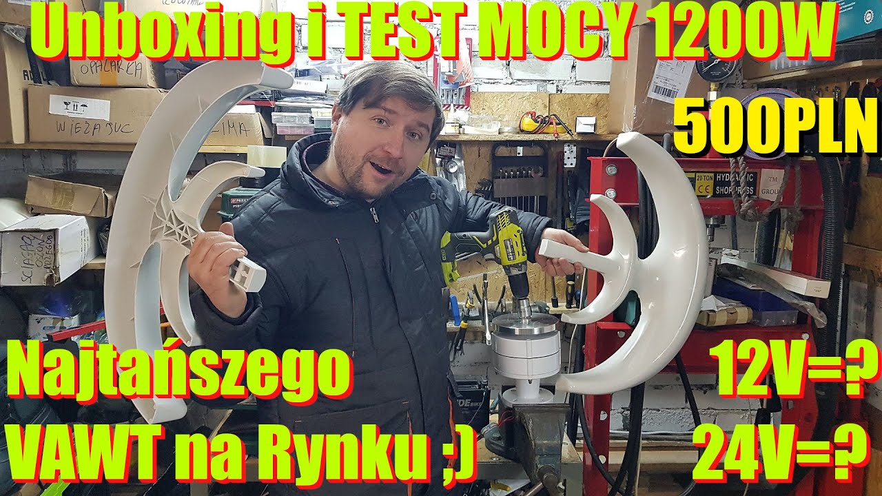 Unboxing i TEST NAJTAŃSZEJ Turbiny PIONOWEJ VAWT 1200W za 500PLN. Testy Turbin Wiatrowych odcinek 11