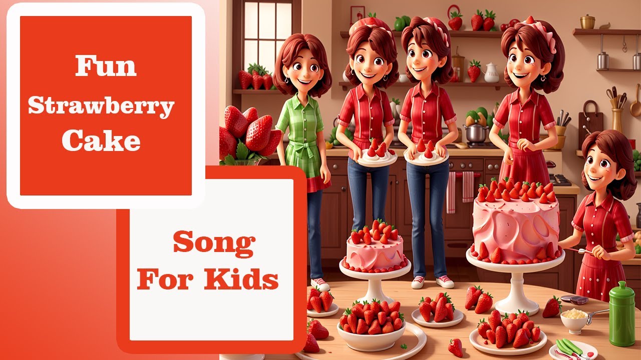 🍓🍰 Fun Strawberry Cake Song for Kids! 🎉😋 