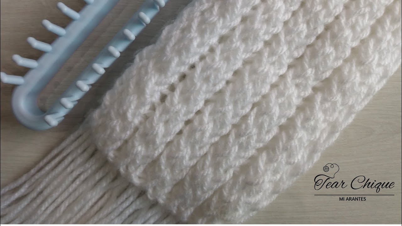 CACHECOL NO TEAR PONTO ESTRELA ✨⭐ | LOOM KNITTING STAR STITCH