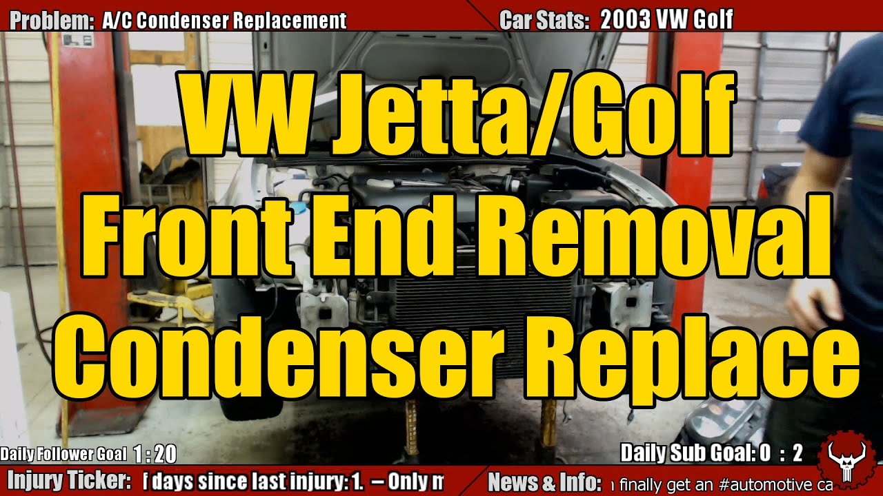 VW Golf Front End Removal and Condenser Replacement