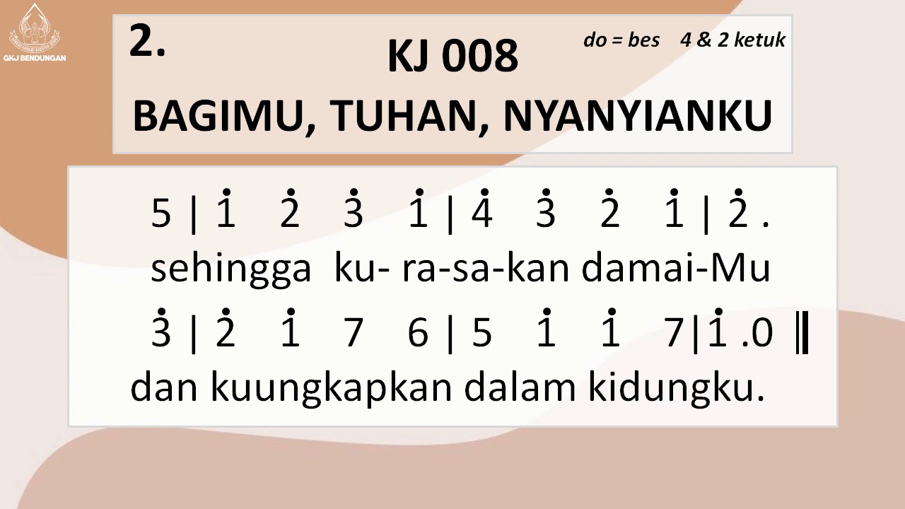 KIDUNG JEMAAT 8 - BAGIMU, TUHAN, NYANYIANKU