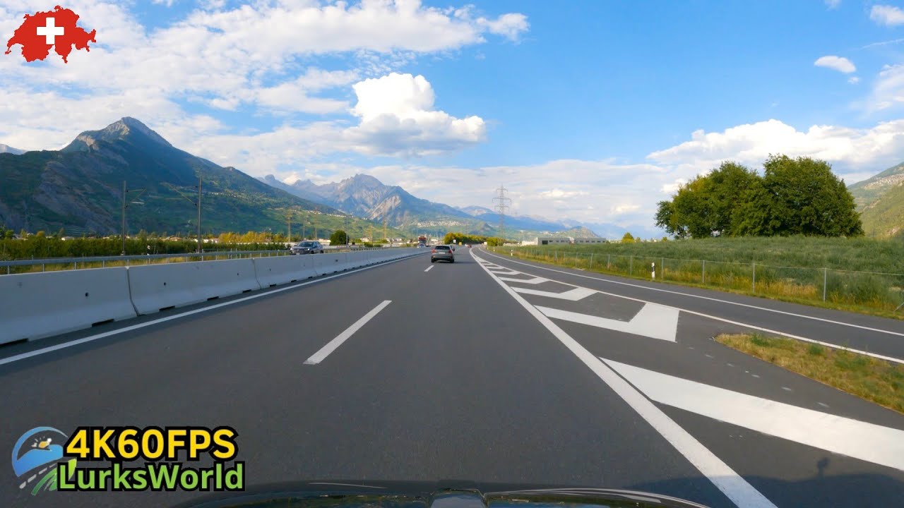Driving in Switzerland - Aigle To Sierre A9 - 4K60 Swiss Alps Road Trip