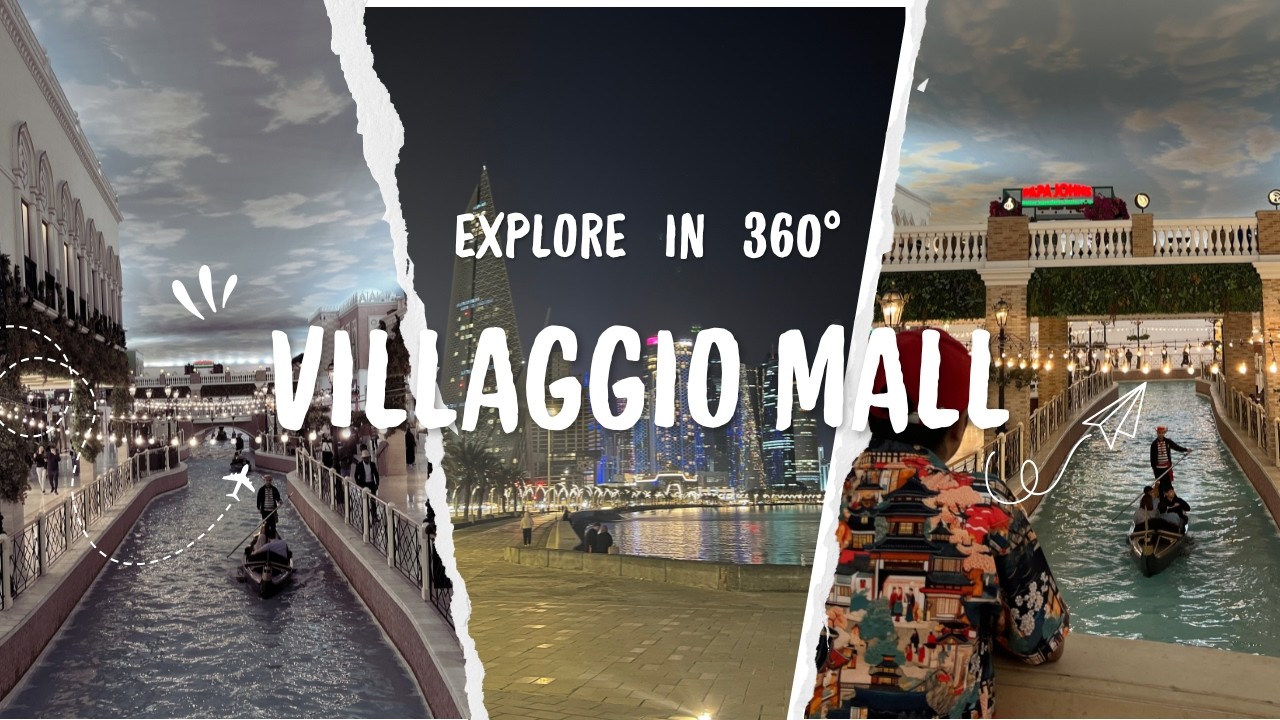 🛶 360° Villaggio Mall Doha | Boat Ride Inside a Mall 😱 | New Year Night Ride at Corniche 🌃🎆 360°