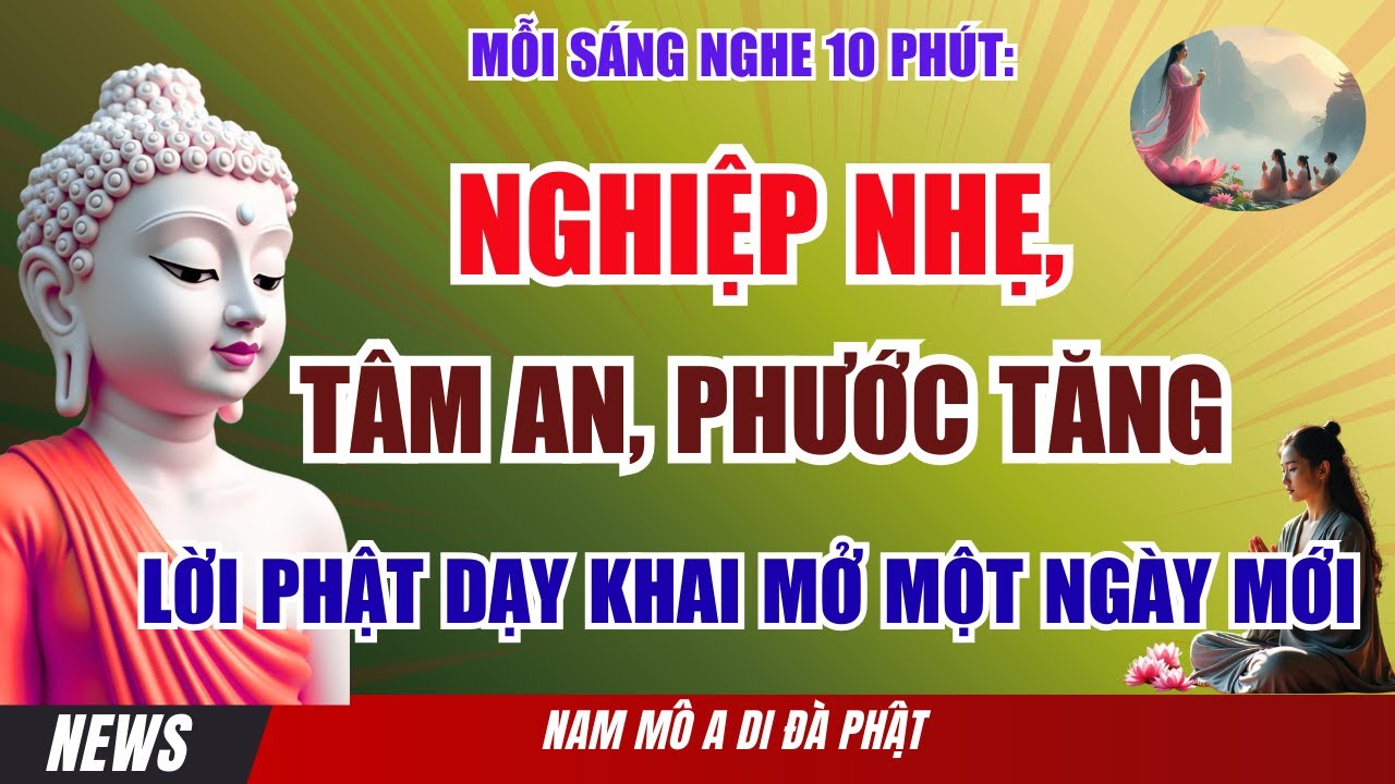 Mỗi Sáng Nghe 10 Phút Nghiệp Nhẹ, Tâm An, Phước Tăng – Lời Phật Dạy Khai Mở Một Ngày Mới
