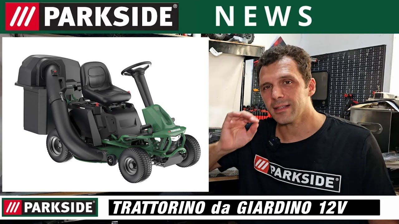 PARKSIDE NEWS: Trattorino Tosaerba da giardino a batteria 12V - PAAM 48 A1