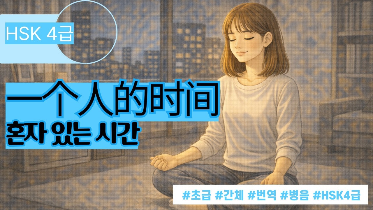HSK4급_7. 혼자 있는 시간(자막, 번역, 병음, 볼륨 大)