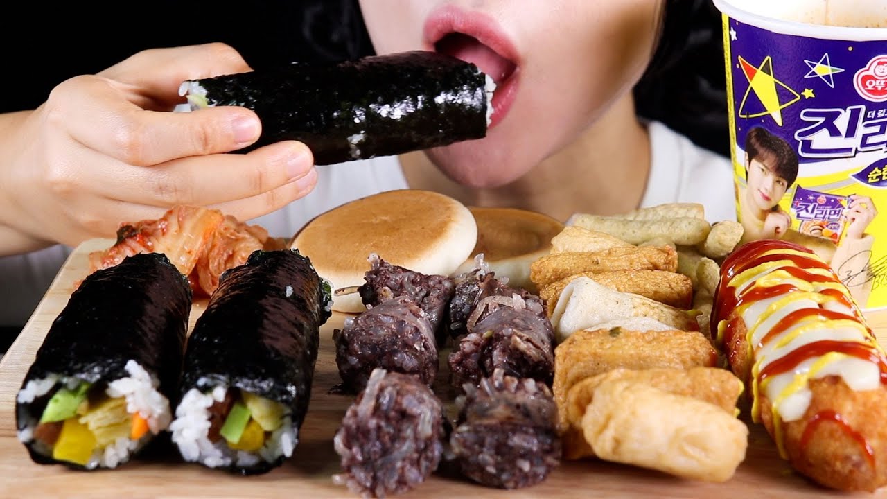 ASMR K-Pop Demon Hunters Food Mukbang | No Talking Eating Sounds
