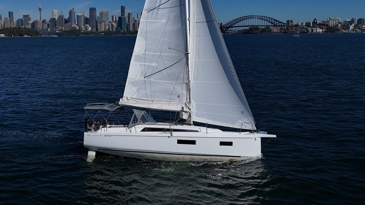 Beneteau Oceanis 34.1 Sailing on Sydney Harbour. 'Bleu' is now for sale with Flagstaff Marine