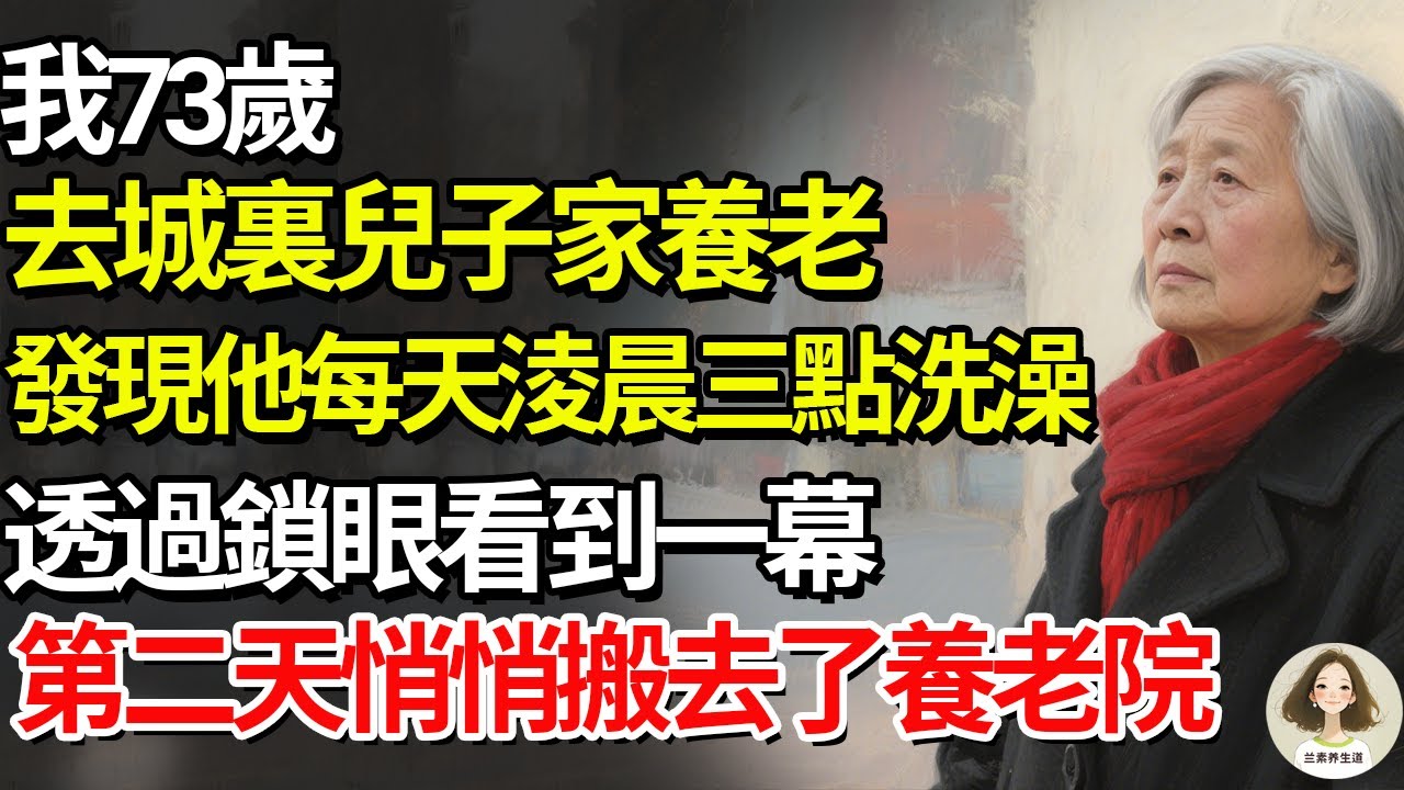 我73歲，去城裏兒子家養老，發現他每天淩晨三點洗澡，透過鎖眼看到一幕，第二天悄悄搬去了養老院#兰素养生道#康養人生道#上了年紀該明白的事 #養老 #聰明老人 #長壽秘密 #延壽 #長壽 #晚年幸福