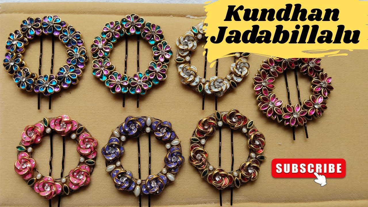 Most trending kundhan jada billalu💜💙| Handmade hair accessories🎀#handmadejewelry #hairaccessories