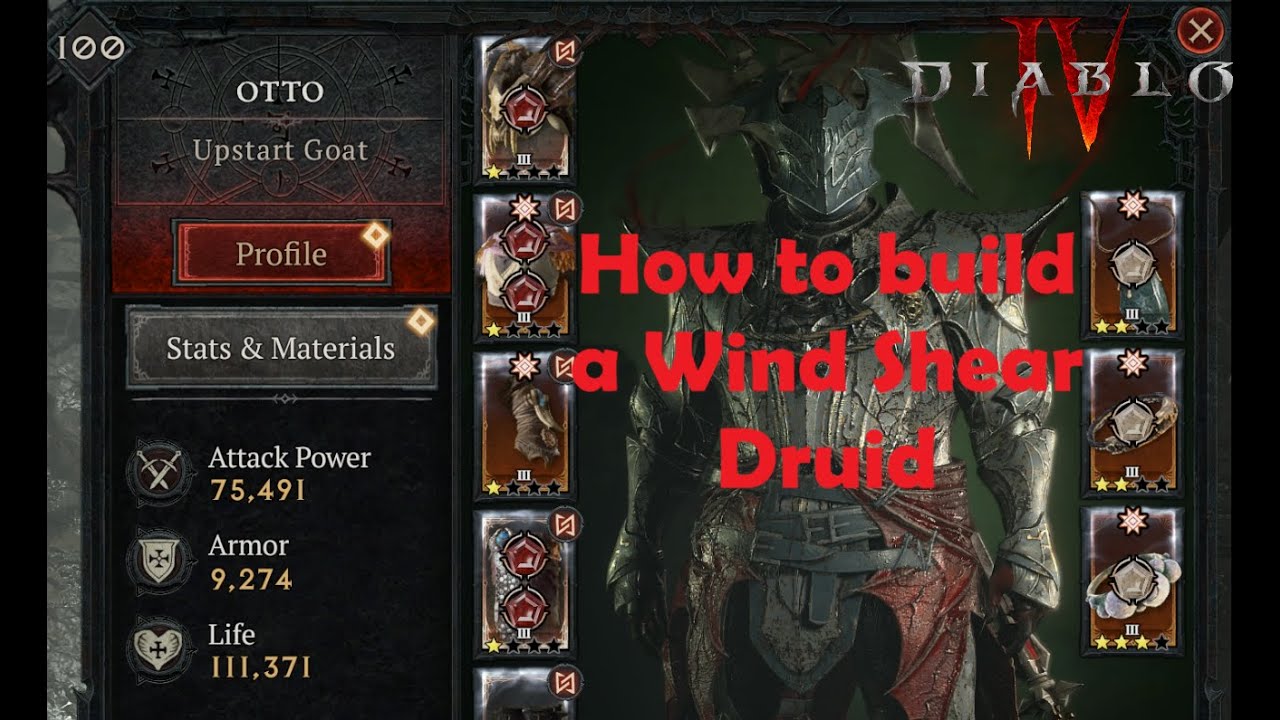 Diablo 4, Otto, Wind Shear Druid Build, T101+ Pit Runner