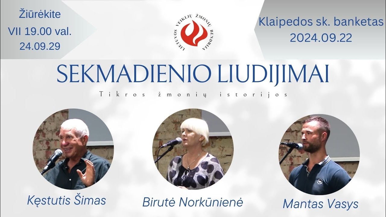 Sekmadienio liudijimai iš Klaipėdos skyriaus VŽB banketo 2024 09 22