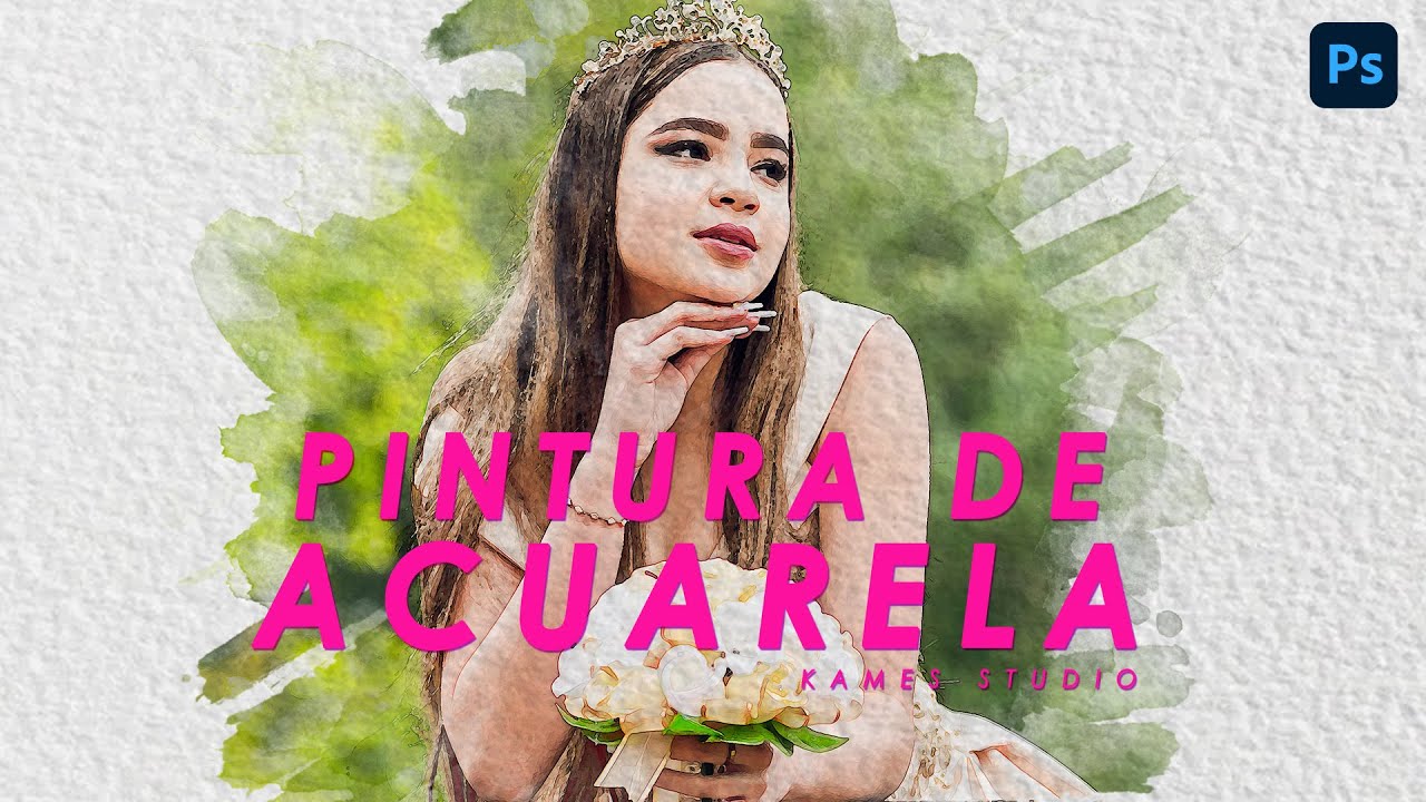 TUTORIAL + Acción! de Efecto Pintura de Acuarelas en Photoshop Profesional 2025