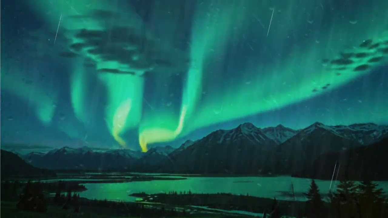 🌧️ Rain Sounds for Sleeping No Ads + Relaxing Rain Sound Effect +  Northern Light + White Noise