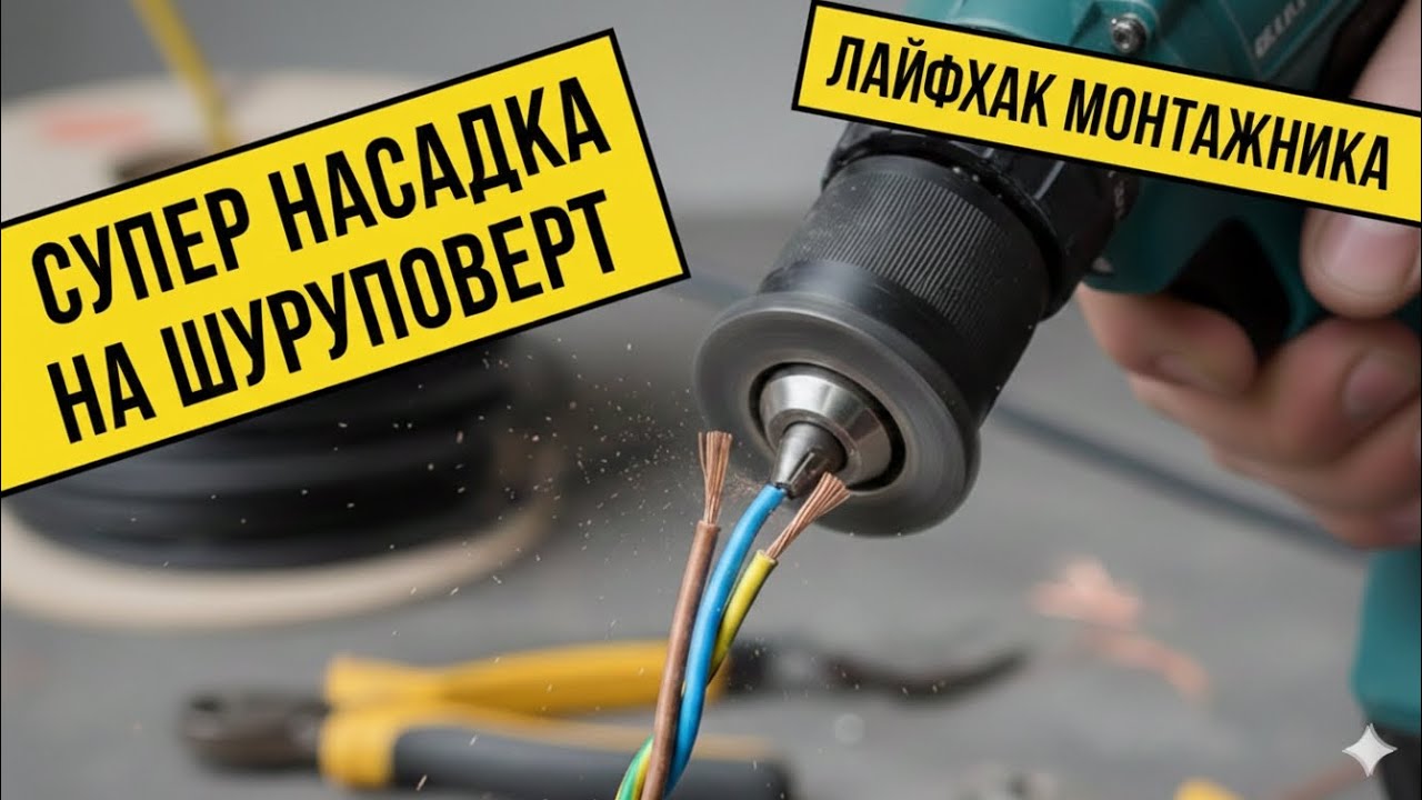 ​Лайфхак Электрика: Делаем Насадку для Идеальной Скрутки Проводов Шуруповертом!