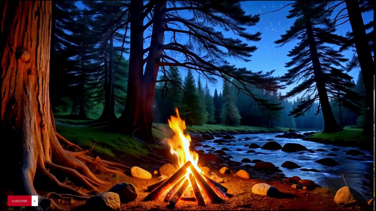 When Anxiety Lasts All Night | Campfire & River ASMR (10 Hours)
