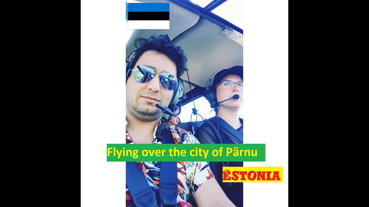 Flying over the city of P&auml;rnu, Estonia