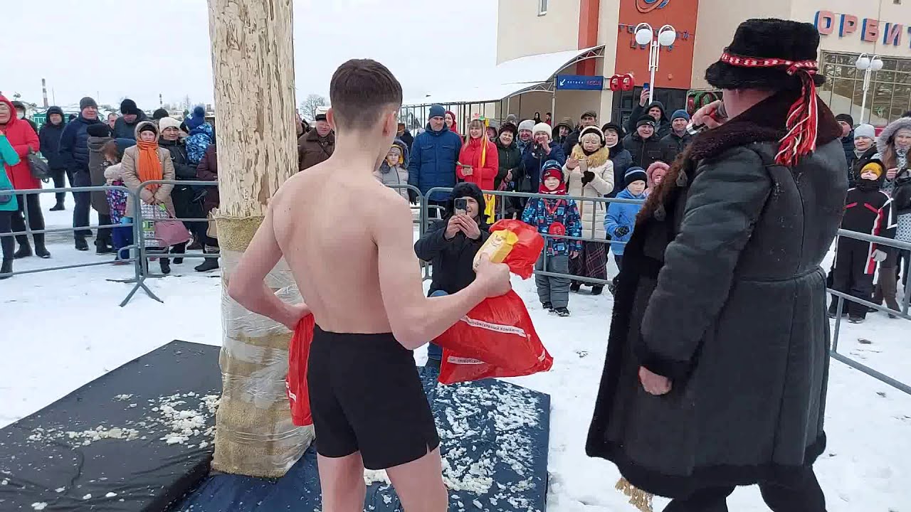 Лазание на столб / Масленица / Глубокое / 2021