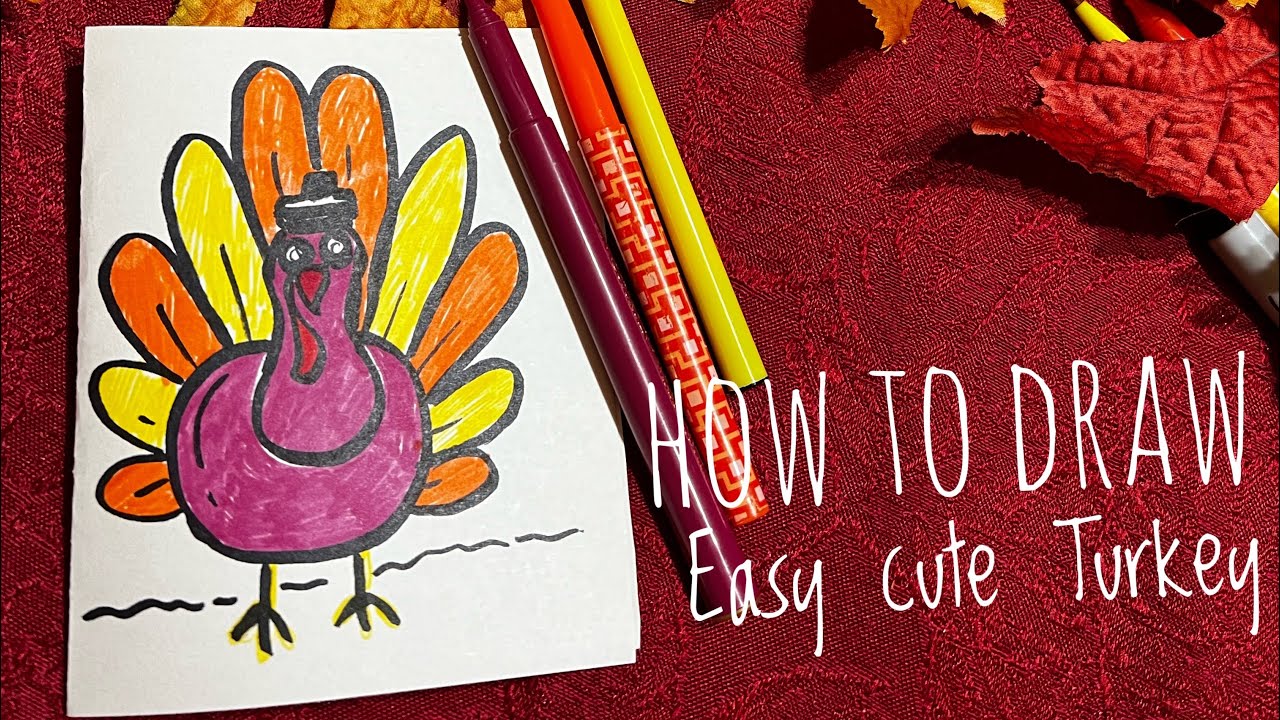 Easy cute turkey drawing for kids this Thanksgiving holiday 🦃!!! It can turn into a greeting card