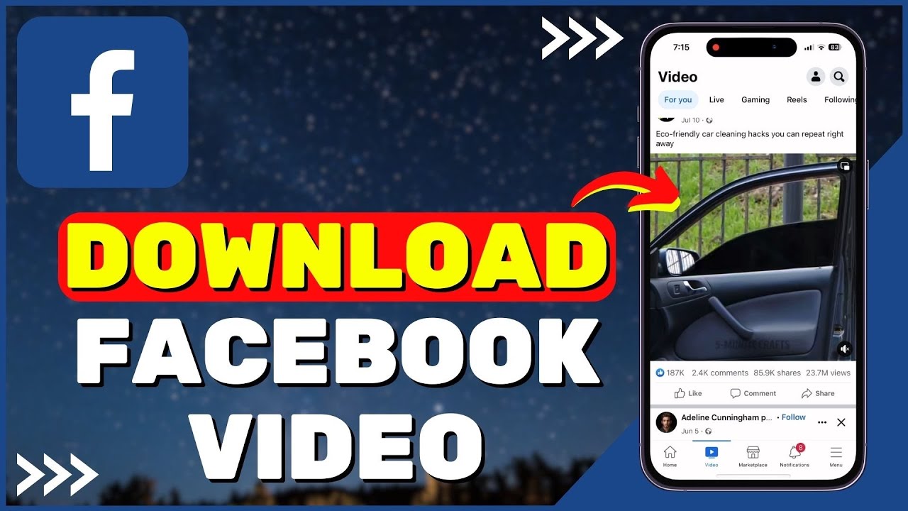 Как загрузить видео из Facebook на iPhone и Android