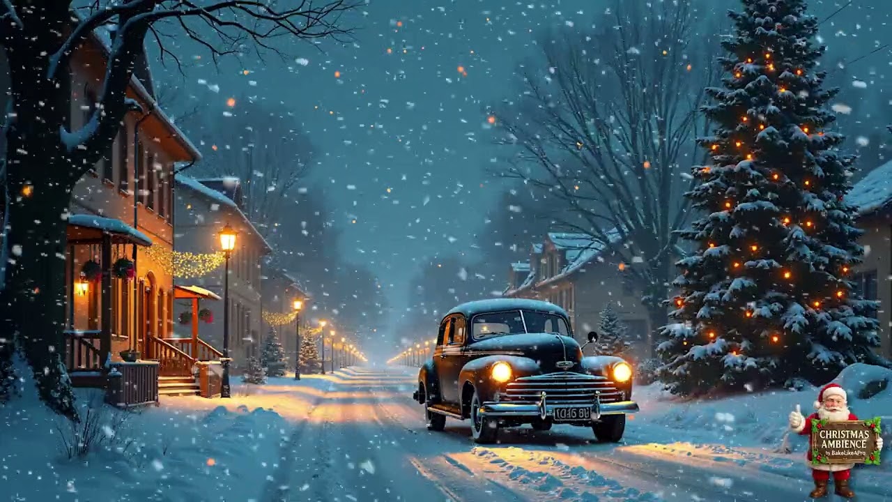 Relaxing Christmas Ambience   Holiday Vibes   Snowstorm Sounds 339