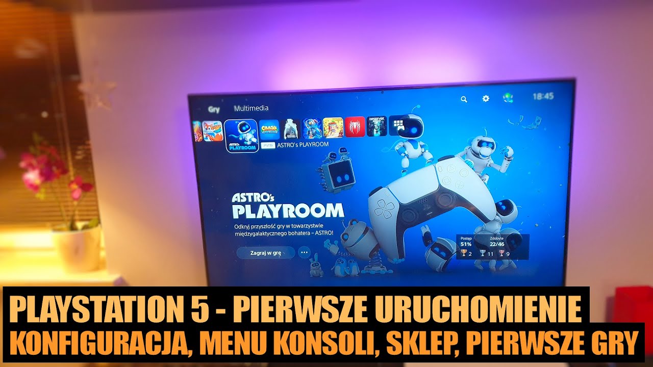 PLAYSTATION 5 - pierwsze uruchomienie (konfiguracja konsoli, dashboard i sklep, pierwsze gry)