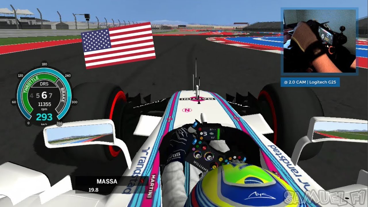rFactor F1 2017 VRBSM | AUSTIN - Circuit of The Americas @ OnBoard Felipe Massa | Williams # LAP [HD