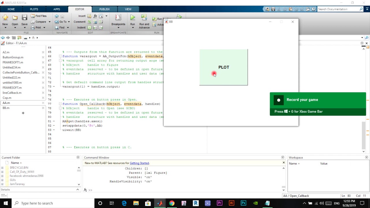 How to plot data from one GUI to another | Matlab Help