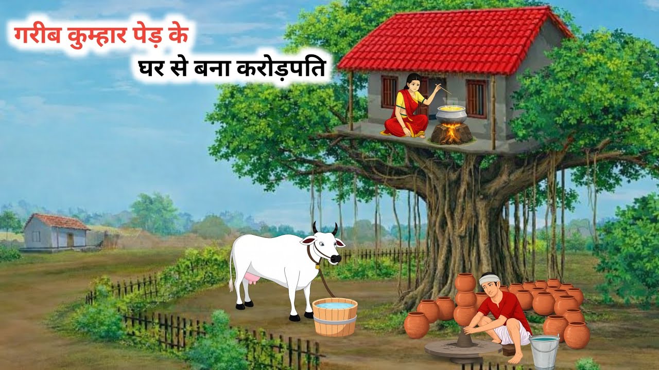 गरीब कुम्हार पेड़ के घर से बना करोड़पति | Moral Story In Urdu Hindi | Cartoon Story| Hindi kahani