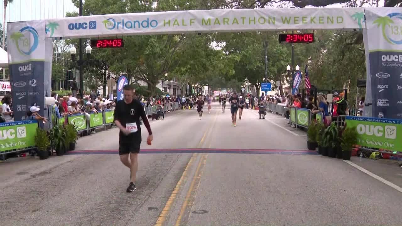 OUC Orlando Half Marathon finish line (2:30-2:41))
