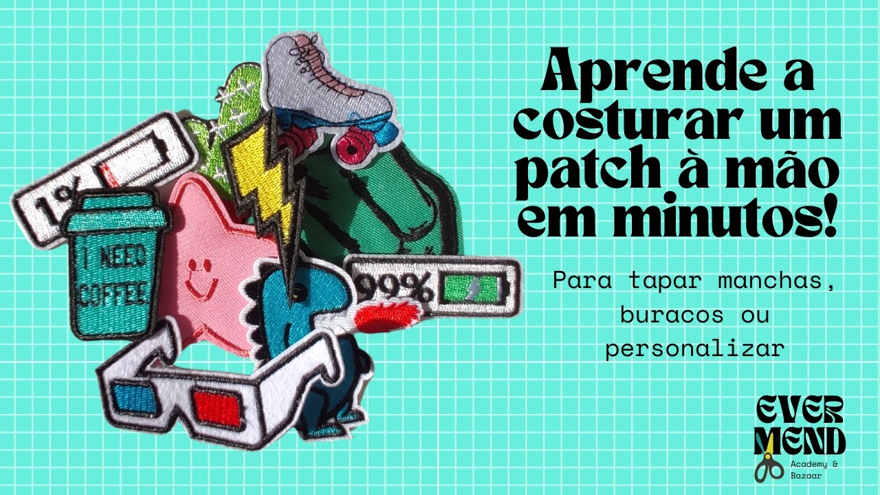 Como costurar um aplique, emblema e patch à mão - Tutorial de costura e reparação fácil