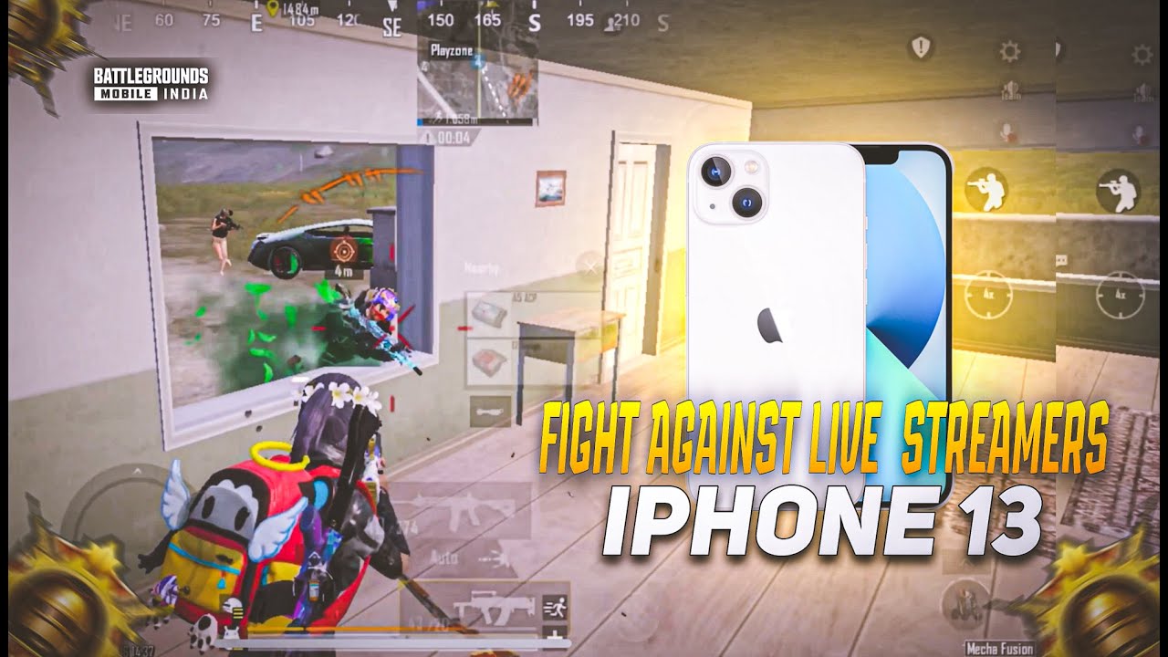 FIGHT AGAINST LIVE STREAMERS 🔥IPHONE 13 SMOOTH + EXTREME PUBG / BGMI TEST 2024⚡️5 FINGER GAMEPLAY