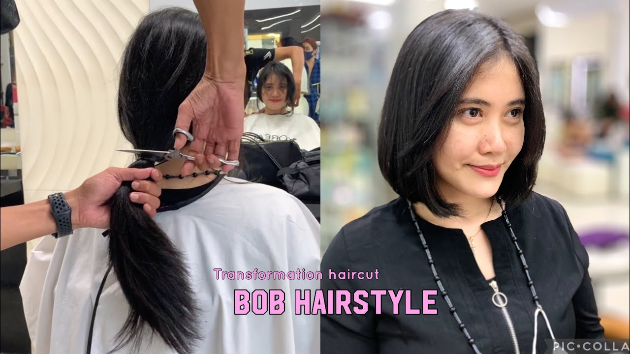 LONG TO BOB HAIRCUT | Transformation Haircut | DIY | ASMR | Girl Haircut | Potong Rambut Bob