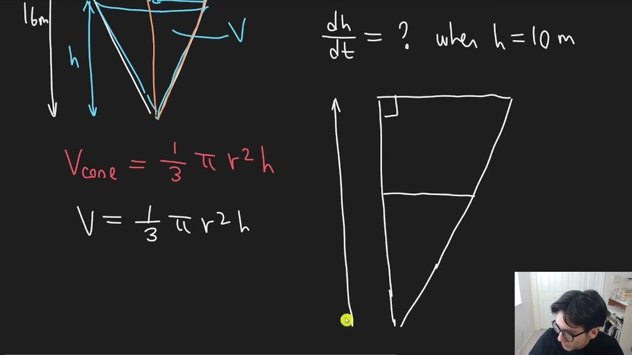 UBC Math 100 Final Exam 2015 Q8 Solution (Related Rates Inverted Cone Water Tank)
