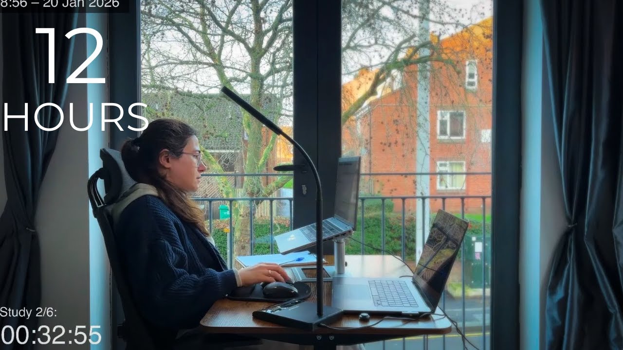 12-Hour LIVE Study With Me 🎓 | Cozy UK Ambience | Custom Pomodoro Timer | Deep Work Mode