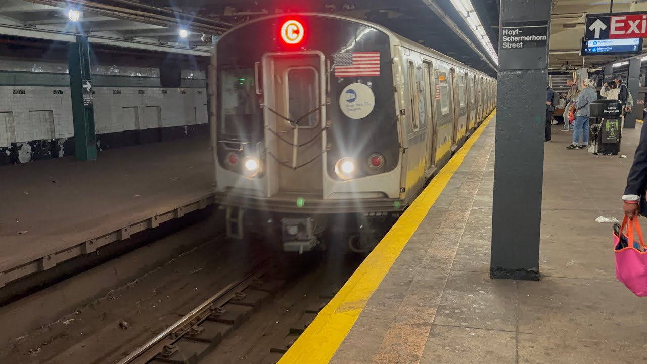 IND (A)(C)(F)(G) train action at Hoyt-Schermehorn Sts (R160,R179,R211A/T