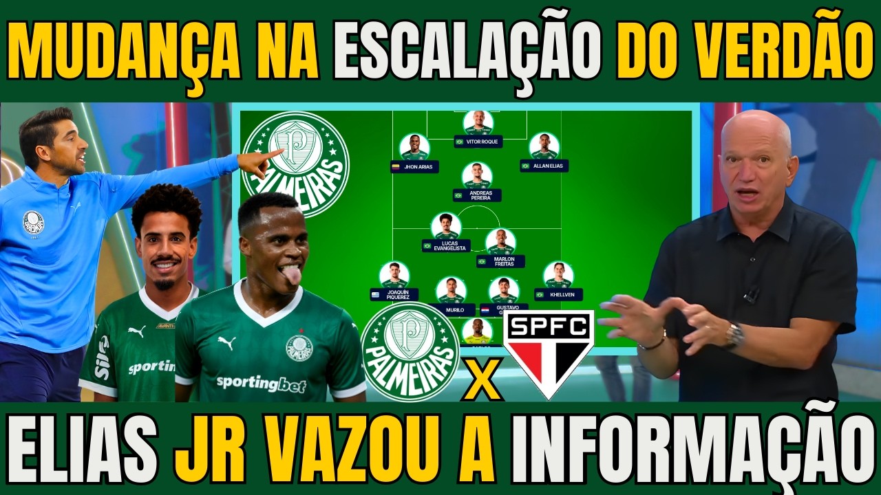 ABEL SURPREENDEU COM GRANDE MUDANÇA NA ESCALAÇÃO DO PALMEIRAS PARA O CLÁSSICO CONTRA O SÃO PAULO