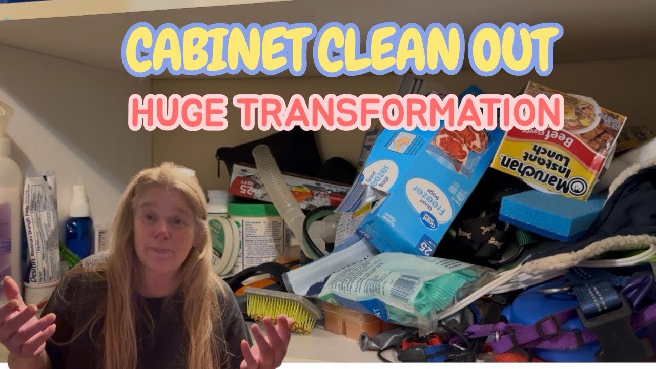 Cabinet SHELF Cleanout! Before & After Transformation | Declutter With ME | CLEAN WITH ME 🧽🧼🧹