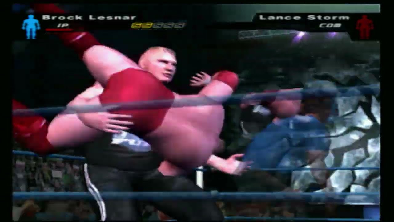 WWE SmackDown Here Comes The Pain Brock Lesnar Beating up Lance Storm One On One Match