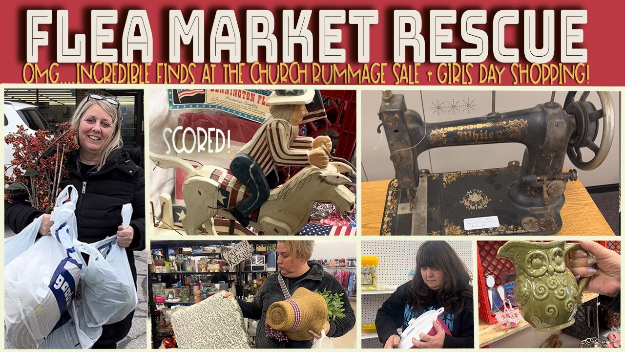 COME THRIFTING WITH US AT A CHURCH RUMMAGE SALE & AT A FEW THRIFT STORES FOR HOME DECOR FINDS!
