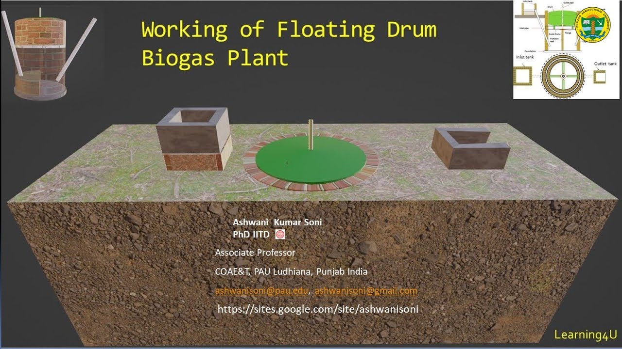 Working of Floating Drum type Biogas Plant | Working of  Biogas Plant | KVIC Biogas plant